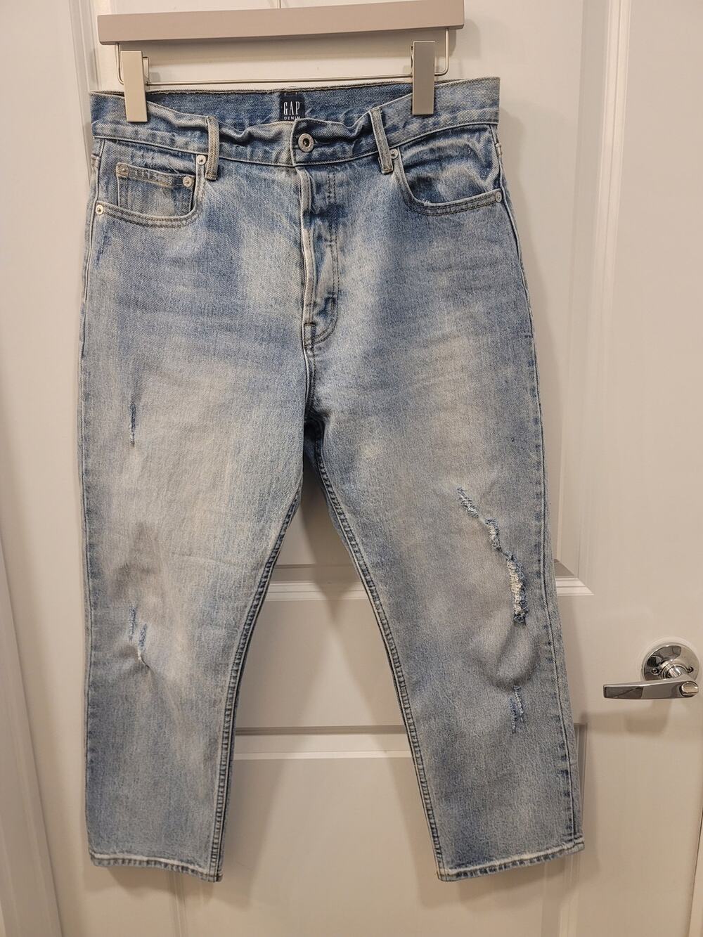 Gap High Rise Straight Crop Jeans in Medium Indigo